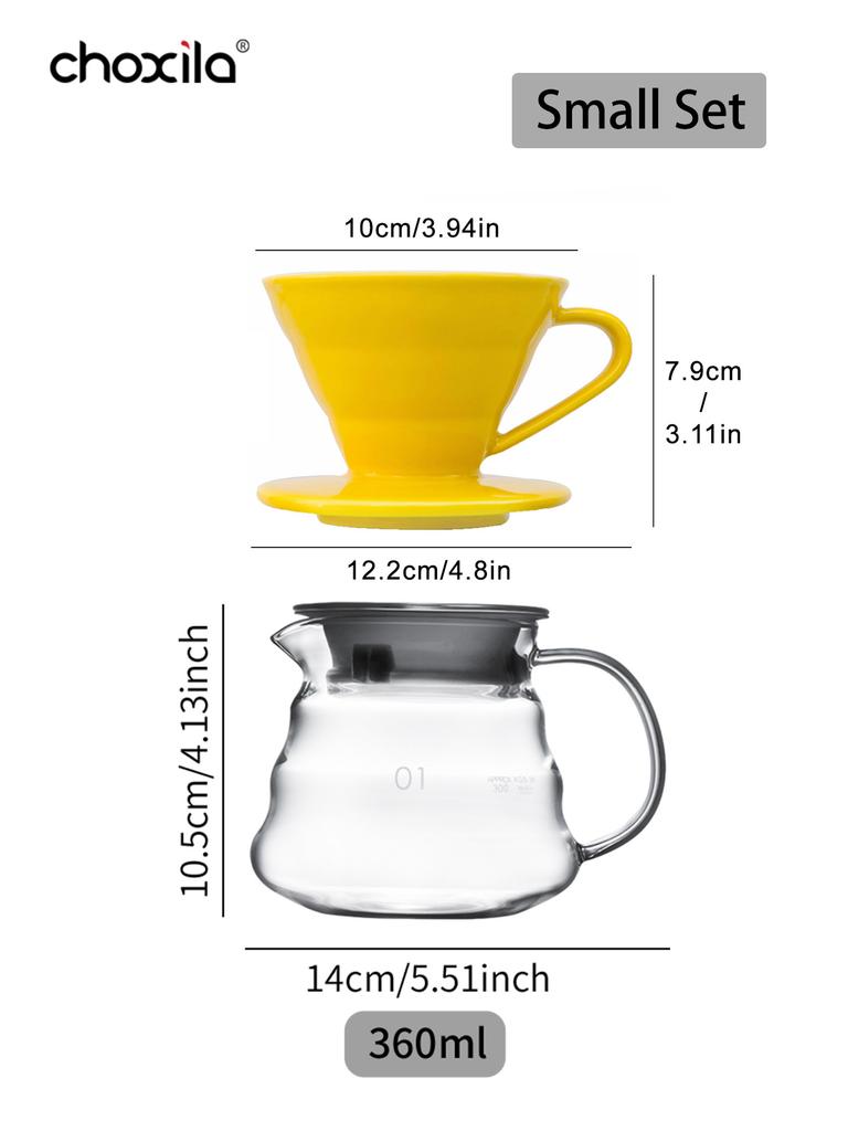 1 ks Keramický kávový dripper, Přelévací kávový filtr, Sdílecí hrnec Drip filtrační kalíšek, Opakovaně použitelný kuželovitý příslušenství k přelévacímu kávovaru
