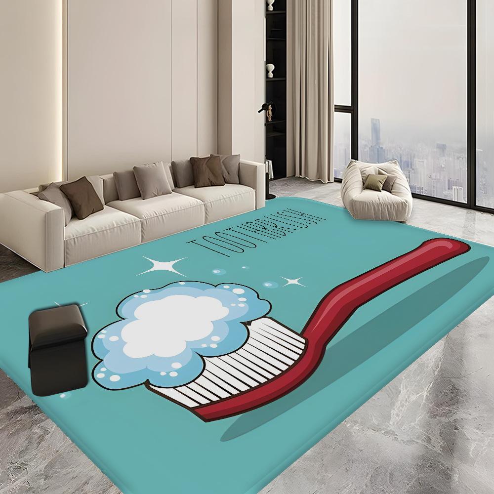 Cartoon Teeth Expressive Fun Oral Care Dental Theme Background Kids Room Dental Clinic Design Carpet Mat Rug Home Decoration