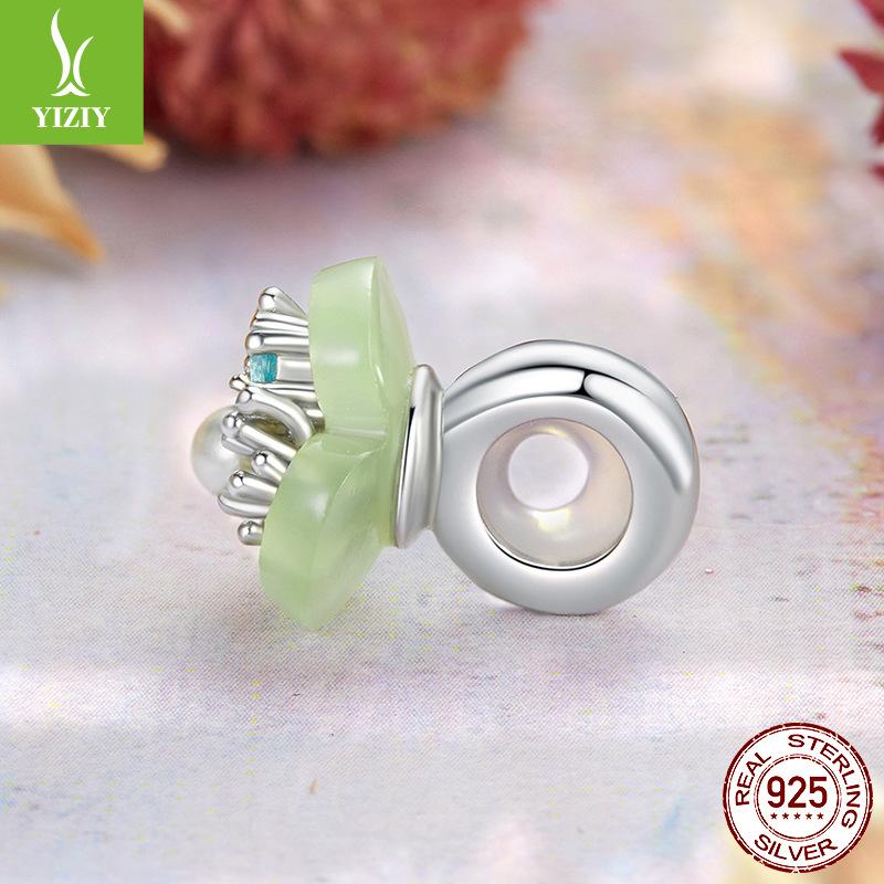 Monet Impression Silicone Bead Barrier Charm 925 Silver Bead Jewelry Accessories Flower And Grass Spring New