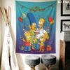 Simpsons Family Wall Tapestry Aesthetic Wall Hanging Printed Fabric Blanket Decorative Tapestries for Bedroom Living Room Home Decor