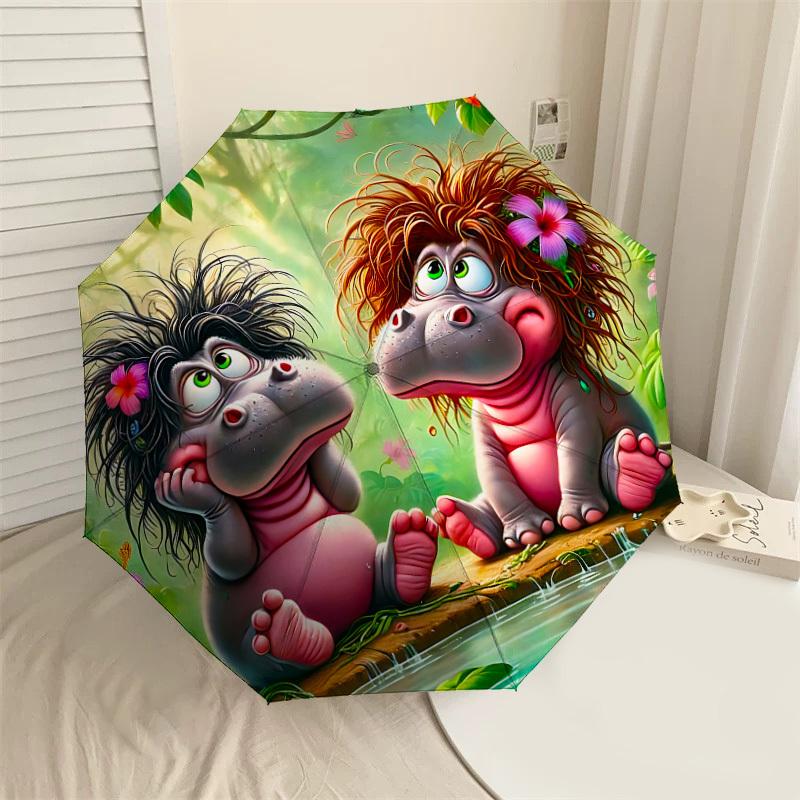 

1PC jungle flowersUmbrella-8-Rib Reinforced, Automatic Open, Lightweight & Durable, Cute Fashion Accessory for Outdoor-P118