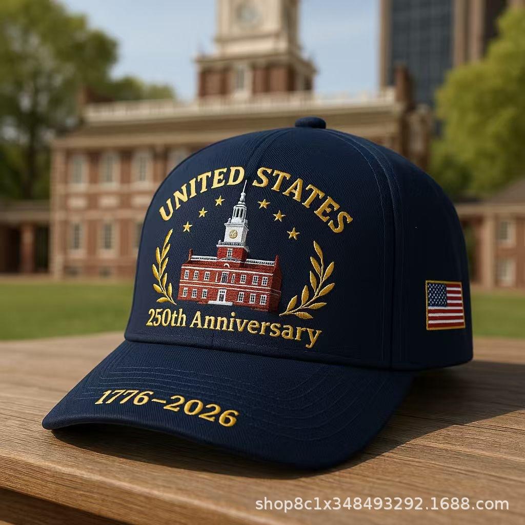 American Anniversary Baseball Cap, Men's and Women's Polyester Digital Printing Sun Hat Small Batch