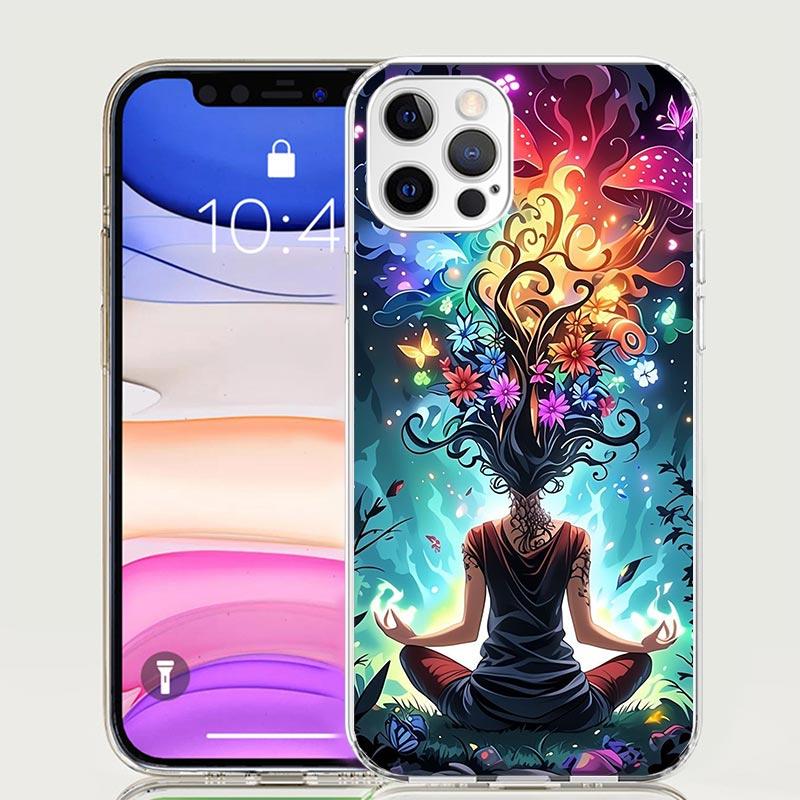 

Meditation Yoga Girl Phone Case For iPhone 17 Air 16 15 Plus 11 14 Pro Max 13 Mini 12 7 8 + SE Pattern Art Customized Cover 17 A iPhone 11