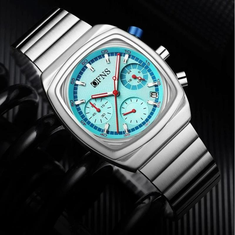 Módní pánské náramkové hodinky Chronograf Datum Vodotěsné Svítící Pánské hodinky Nerezová ocel Luxusní Křemenné Pánské hodinky