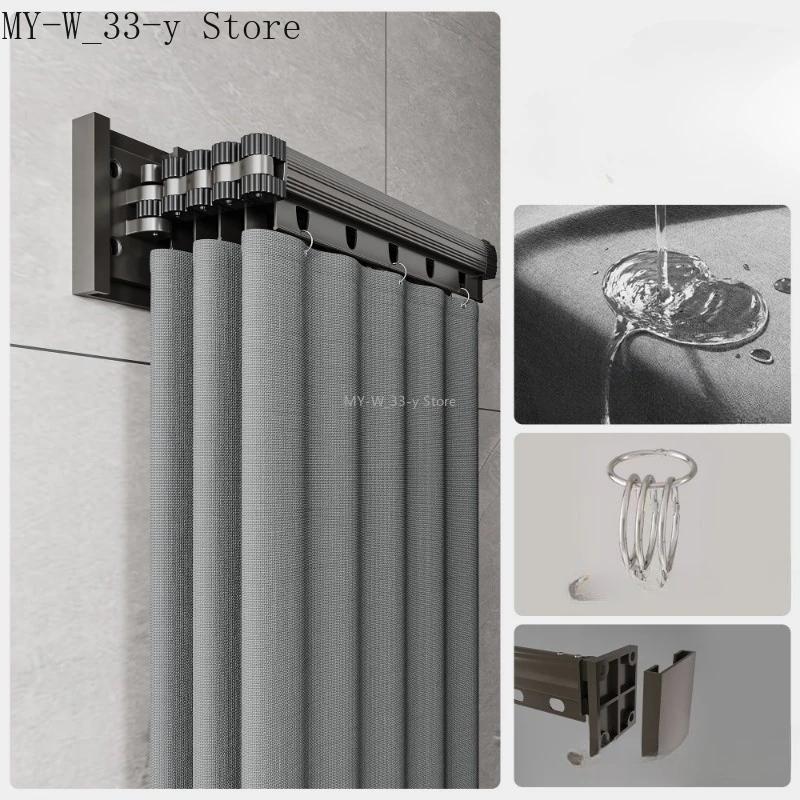 

Складна водонепроникна шторка для душу з присосками Без свердління для перегородки у ванній кімнаті Розділення сухої та вологої зони Шторка з ЕВА 180x200cm