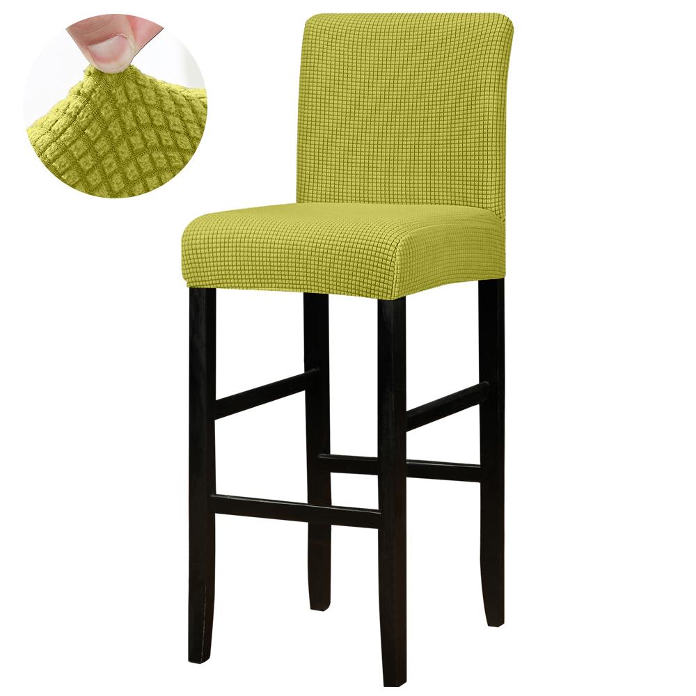 Solid Bar Chair Cover Short Back Bar Stool Slipcover For Hotel Banquet Dining Room Small Size Seat Protector