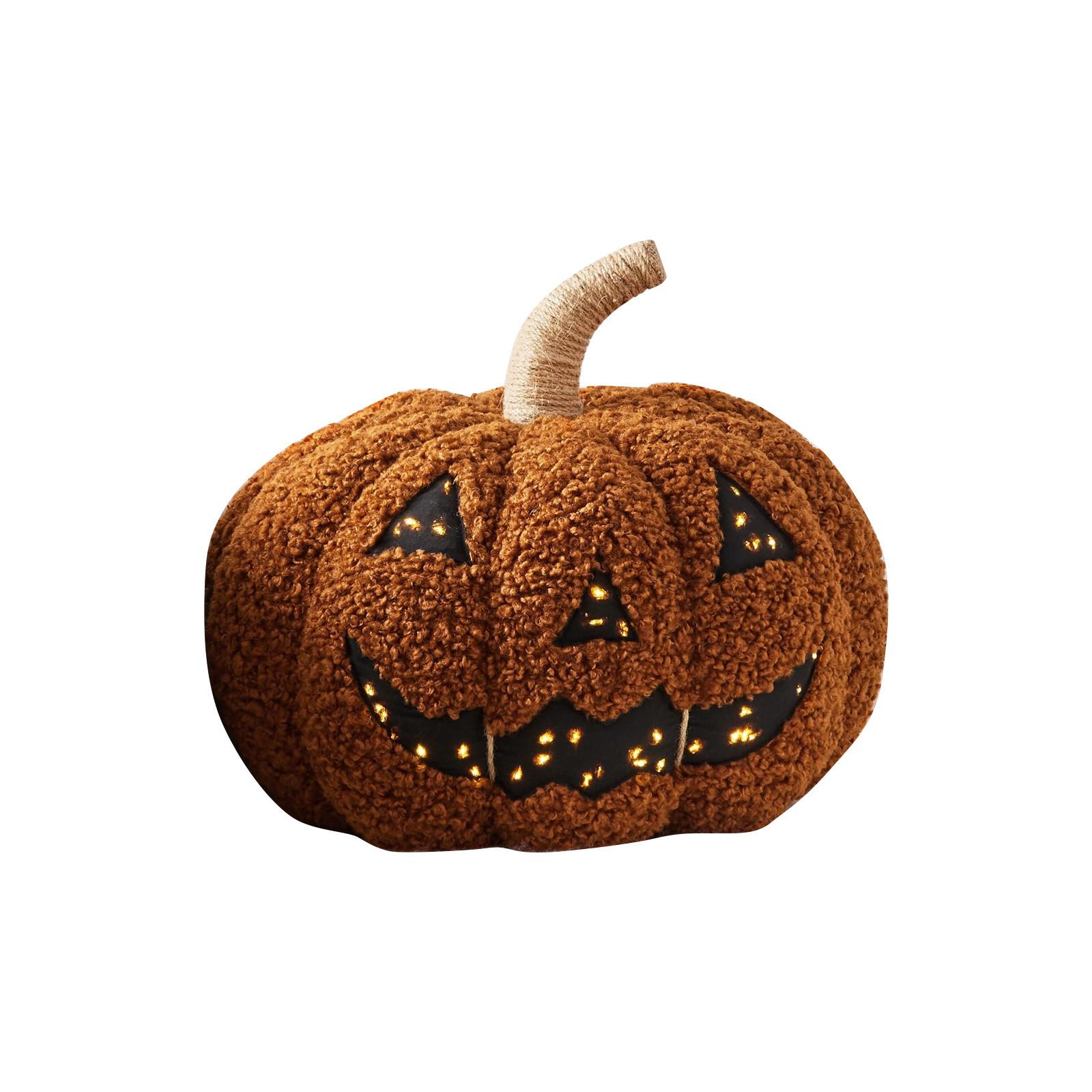 

Halloween Light Up O Pillow - 14 Inch Glowing Halloween Plush With LED Face,Soft Pumpkin Decor & Night Light One Size