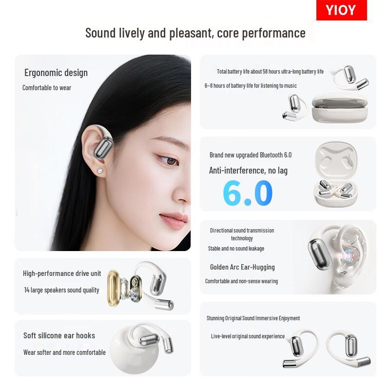 YIOY M6spro Open-Ear Sport Bluetooth Headset