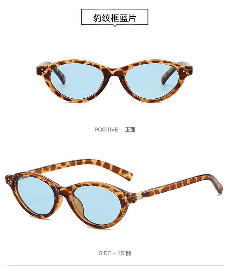 Personalized retro tortoiseshell small frame cat eye sunglasses oval sunglasses men and women couples travel glasses eye protection vacation
