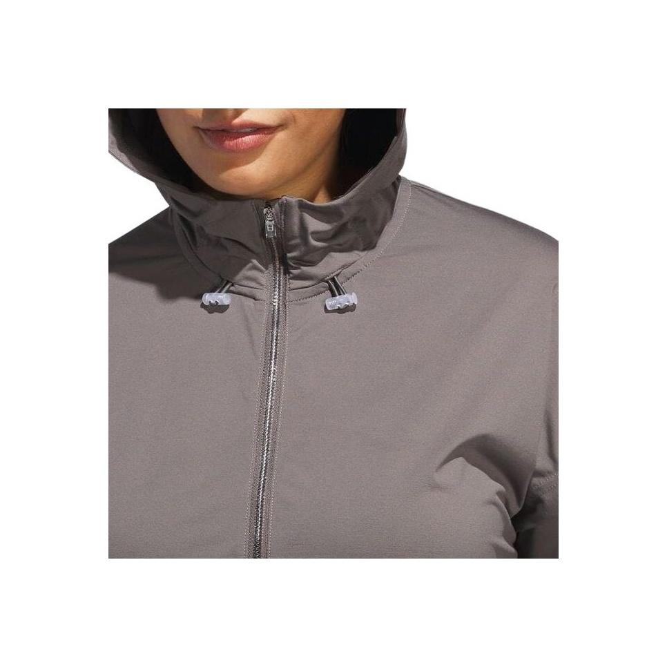 Adidas Logo Hooded Long Sleeve Jacket Women jackets Gray IP4208