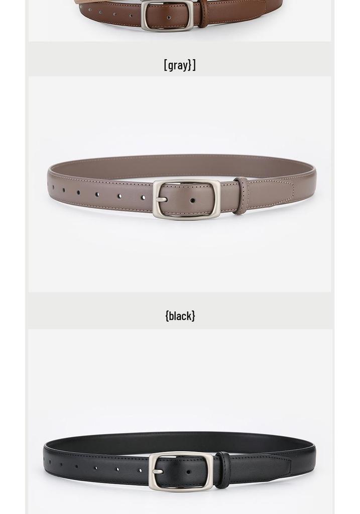 Women's 2024 Genuine Leather Belt - Versatile, Soft Cowhide Waistband for Jeans, Decorative Black.