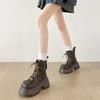 Bottes Martin à plateforme polyvalentes rétro marron pour fans de Queen, nouvelles bottines courtes rehaussantes automne 2025 pour femmes, style britannique