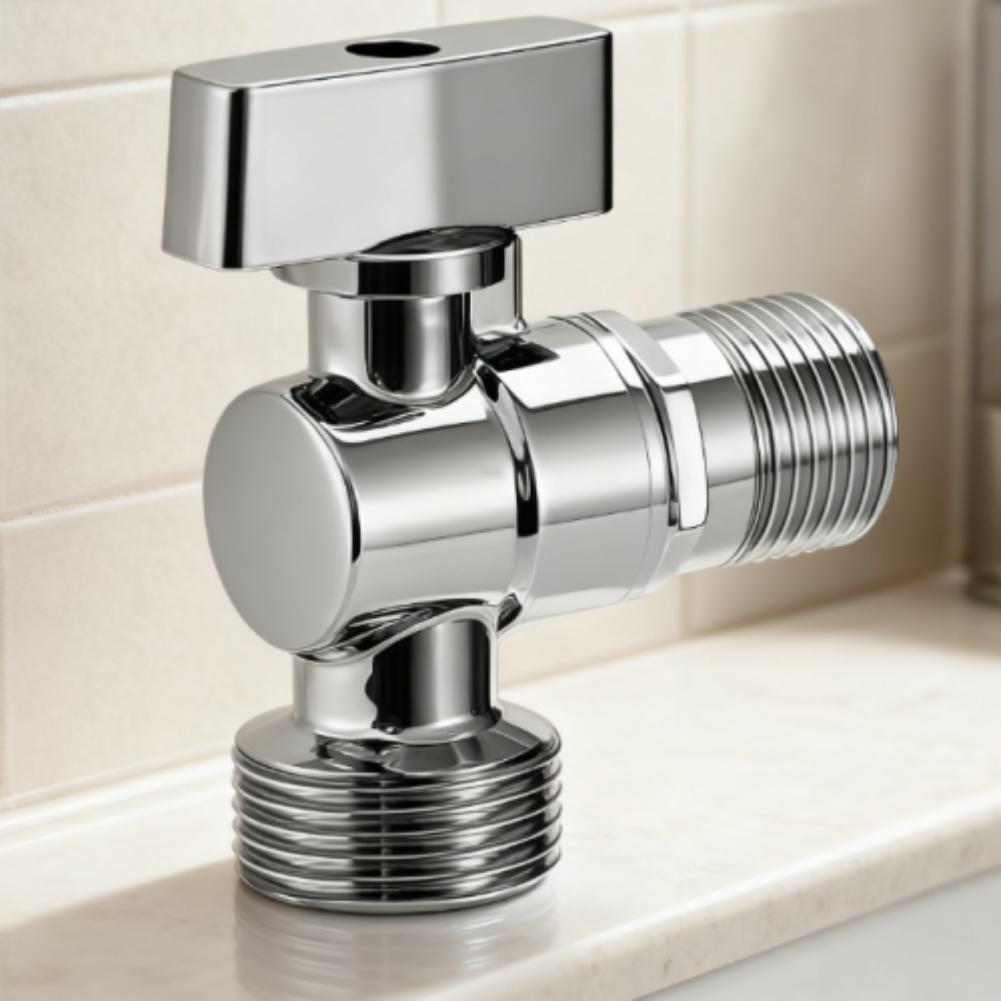 Polished Chrome Zinc Alloy Corner Valve Faucet for Plumbing with For Durable Construction and Easy Installation