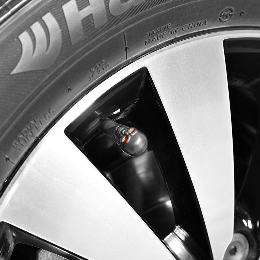 4x Autotire Schedel Ventieldopjes Lucht Dop Afdekking Universeel voor Vrachtwagens Motoren