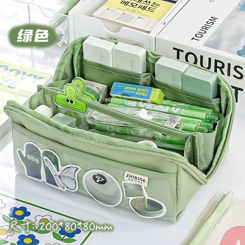 Large Pencil Case for Girls Teens Kids Pencil Bag with Zipper Pencil Pouch Aesthetic Pencil Pen Case Organizer for School