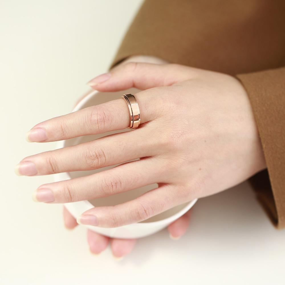 6MM Rotating Stainless Steel Couple Ring Smooth Band for Men Women
