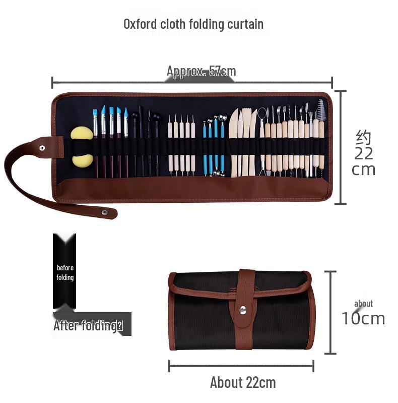 37-Piece Pottery Clay Tool Set - Includes Carving Knives & Stainless Steel Seven-Needle for Sculpture & Creativity