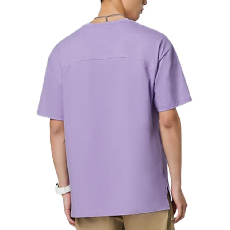 Li Ning Summer Party Loose Tie-Dye Letter Casual Short Sleeve T-Shirt Unisex Tops Rose-Purple AHSSB07-3