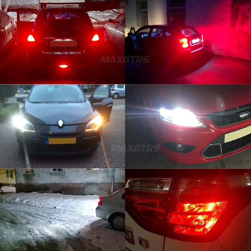 MAXGTRS 2x LED T20 1157 BAY15D Car Lights P21/5W P27/7W BA15D 7443 W21/5W LED Turn Signal Brake Reverse Tail Lamp