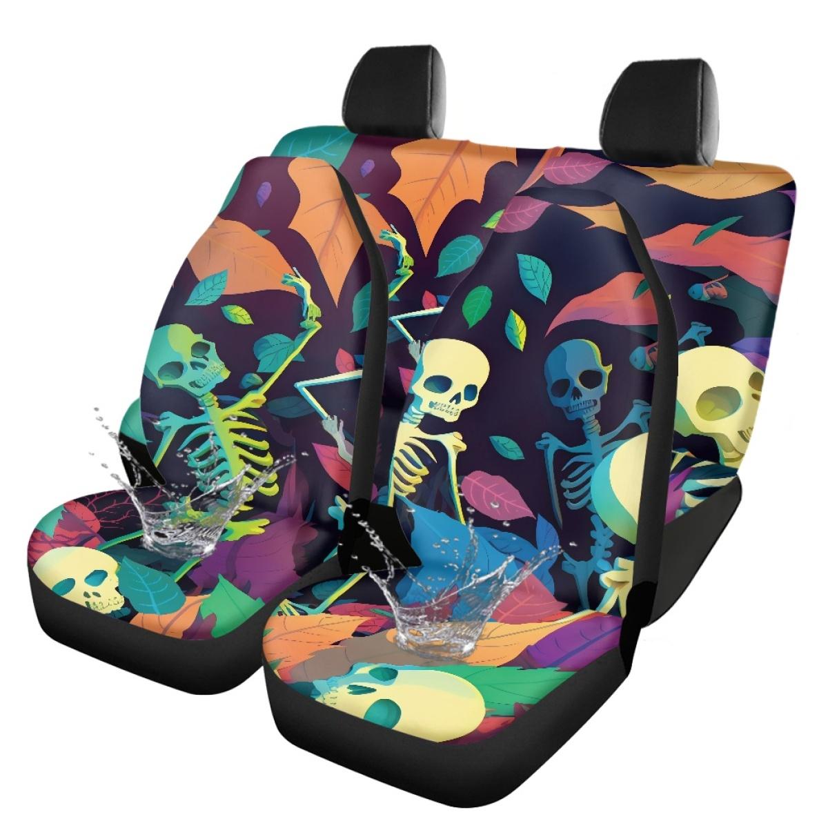 

Auto Seat Covers Full Set Waterproof Digital Print Abstract Patterns Airbag Compatible Front Rear Seat Cushions Stylish Decor onesize