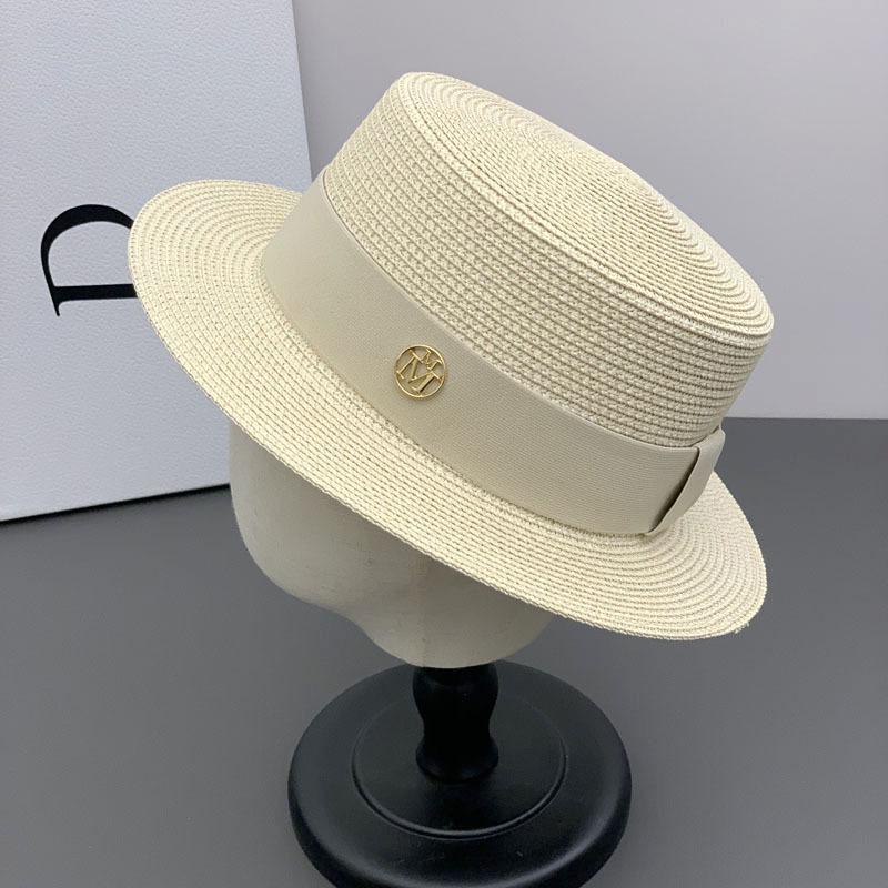 M standard hat women's spring and summer British versatile top hat seaside sun protection beach visor flat top straw hat