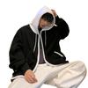 Herren Zweiteiler Koreanischer Stil Reine Baumwolle Strickjacke Hoodie, Lockere Passform, Herbst 2022 Trendige Jacke