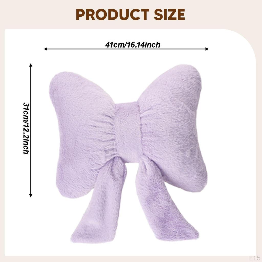 Bow Throw Pillow Couch Cute Versatile Modern Soft Seat Cushion Ornament for Sofa, Bedroom,