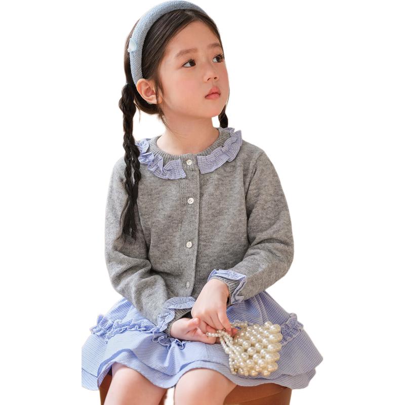 LUSON Girls  Sweet Ruffle Cardigan & Skirt Set 110