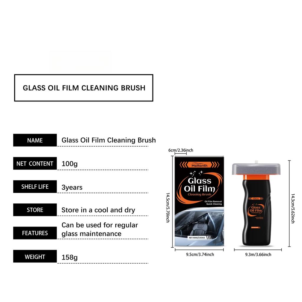 Car Glass Cleaner Gel Oil Film Remover Windshield Watermark Clean Anti-Fog Rainproof Coating Auto Window Rearview Cleaning Gel