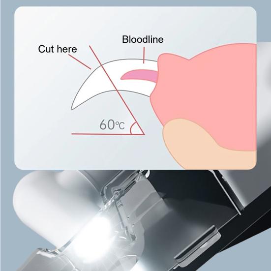 LED Işıklı Evcil Hayvan Tırnak Makası Şarj Edilebilir Kedi Tırnağı Düzeltici Paslanmaz Çelik Bıçak Tutuculu Tırnak Makası Köpekler Kediler Bakımı İçin Tırnak Dosyası