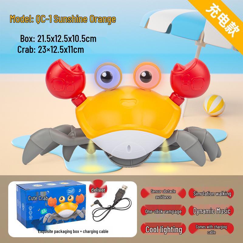 Cross-Border Children's Electric Crawling Crab Toy with Obstacle Avoidance