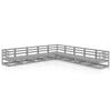 Vidaxl 9-Cz. Garden Lounge Furniture Set, Grey, Pine