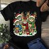 Cat Christmas Light Reindeer Santa Christmas Cats For Men Women Cat T Shirt