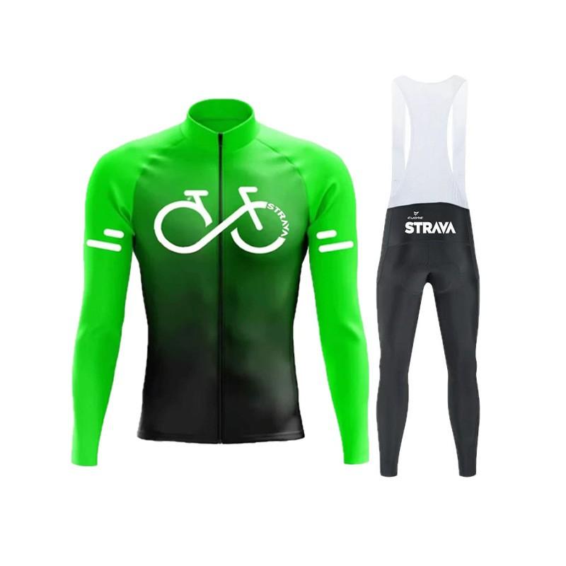 Unisex Long Sleeve Cycling Jersey Set Mountain Road Bikes Quick-Dry Performance Apparel