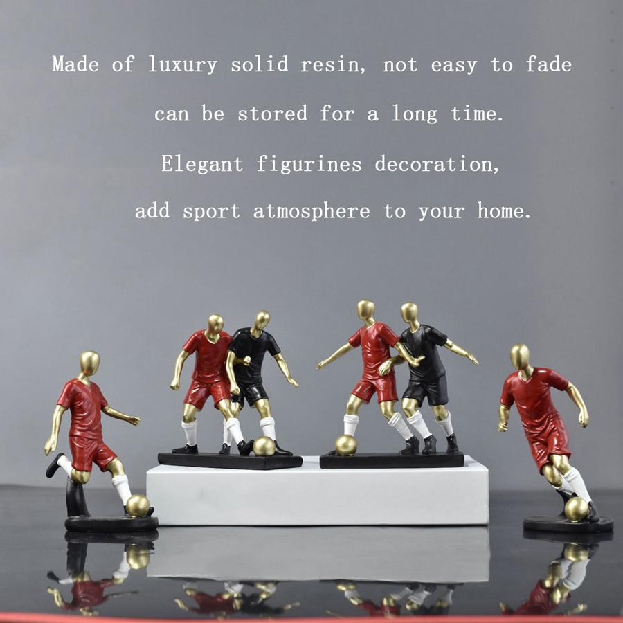 Funny Football Sport Lover Soccer Fans Kick The Ball Style Action Figure Statues Home Ornament Sculpture Desk Decor Figurine Toy