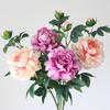 Peony Silk Flower Arrangement - Artificial Floral Decoration for Living Room and Dining Table