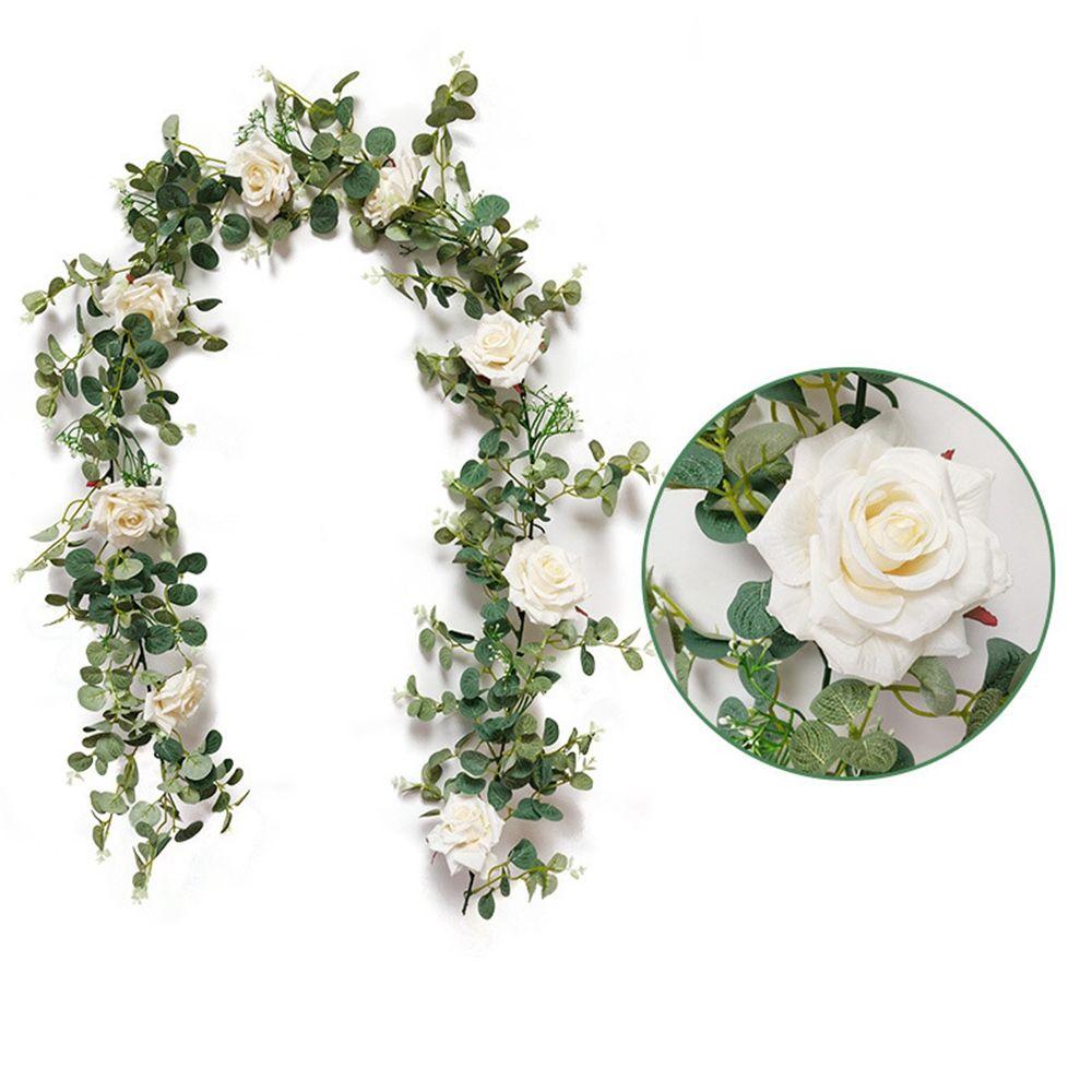 Handmade Faux Fake Plant Ivy Welcome Sign Eucalyptus Garland Garland Artificial Flower Rose Vine Home Decro