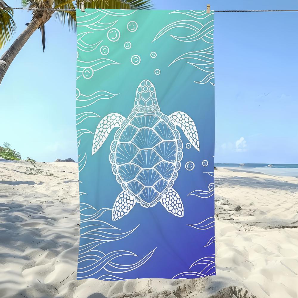 T-Turtle Pattern Towel Beach Oversized Soft Ultra Absorbent Quick Drying Large Pool Travel Camping Bathroom