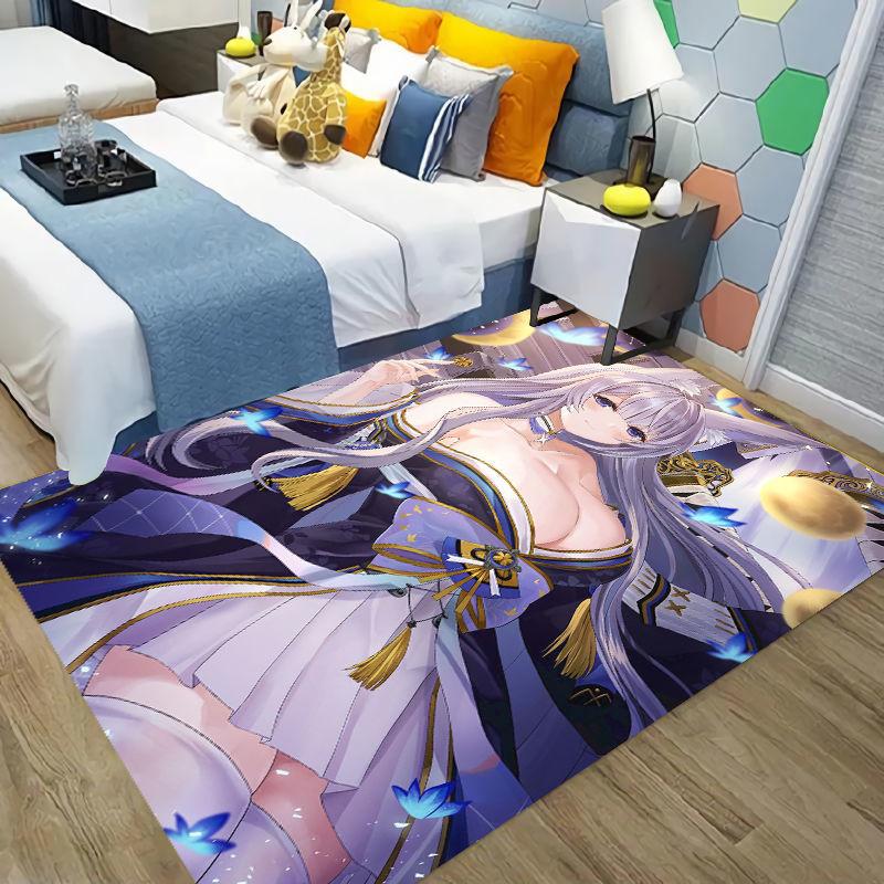 Alfombra rosa para habitación de niña, alfombra para sala de estar, alfombra de dibujos animados de Anime, alfombra para sala de juegos, mesita de noche, alfombras kawaii esponjosas para pasillo