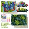 Vlinder/Groene bladeren Haaksteek Tapijt Kit DIY Voorbedrukt Tapijt Ambachtelijk Segment Borduurmateriaal Pakket Festival Cadeau Huisdecoratie