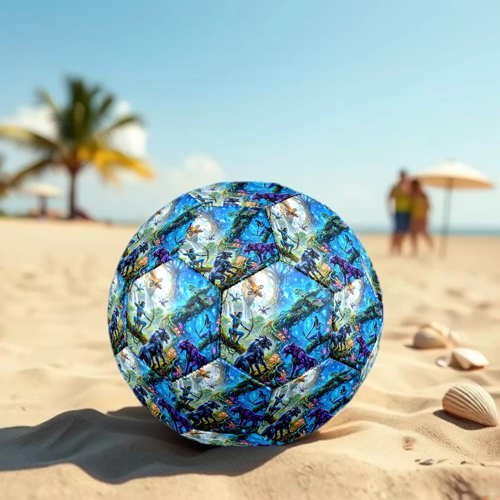 Avatar Print Size 5 Soccer Ball, Standard Match Football for Sports Game and Team Practice, Ideal Gift for Soccer Fans