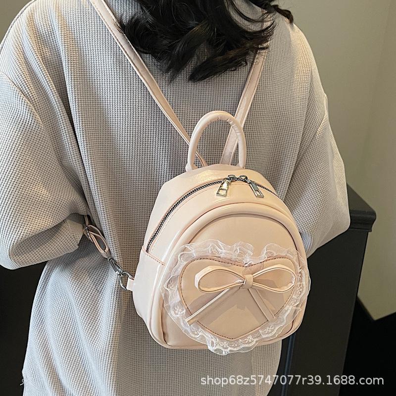 Fashion New Bow Korean Lace Love Sweet Bag 2025 Student Large Capacity Handbag Backpack