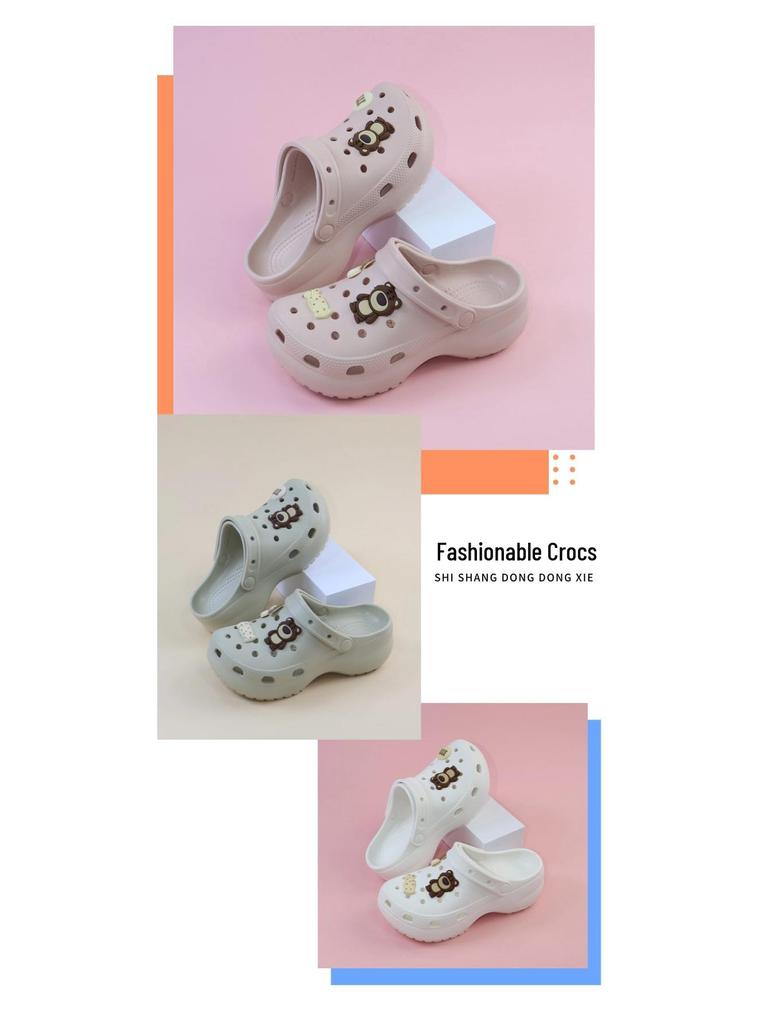 Children's Summer Breathable Cartoon Clog Slippers - Thick Sole, EVA Soft Sole, Outdoor Beach Wear.