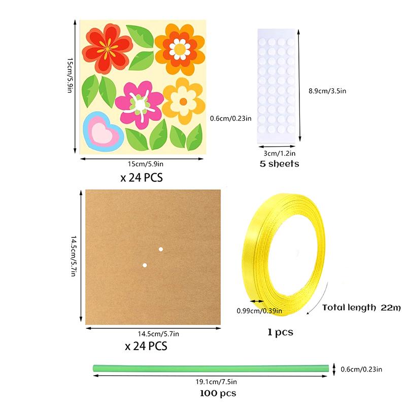 Flower Bouquet Craft Kit 24Pcs Teacher Appreciation Week Mother'S Day Flower Birthday Cards Diy Sister First Greeting Cards