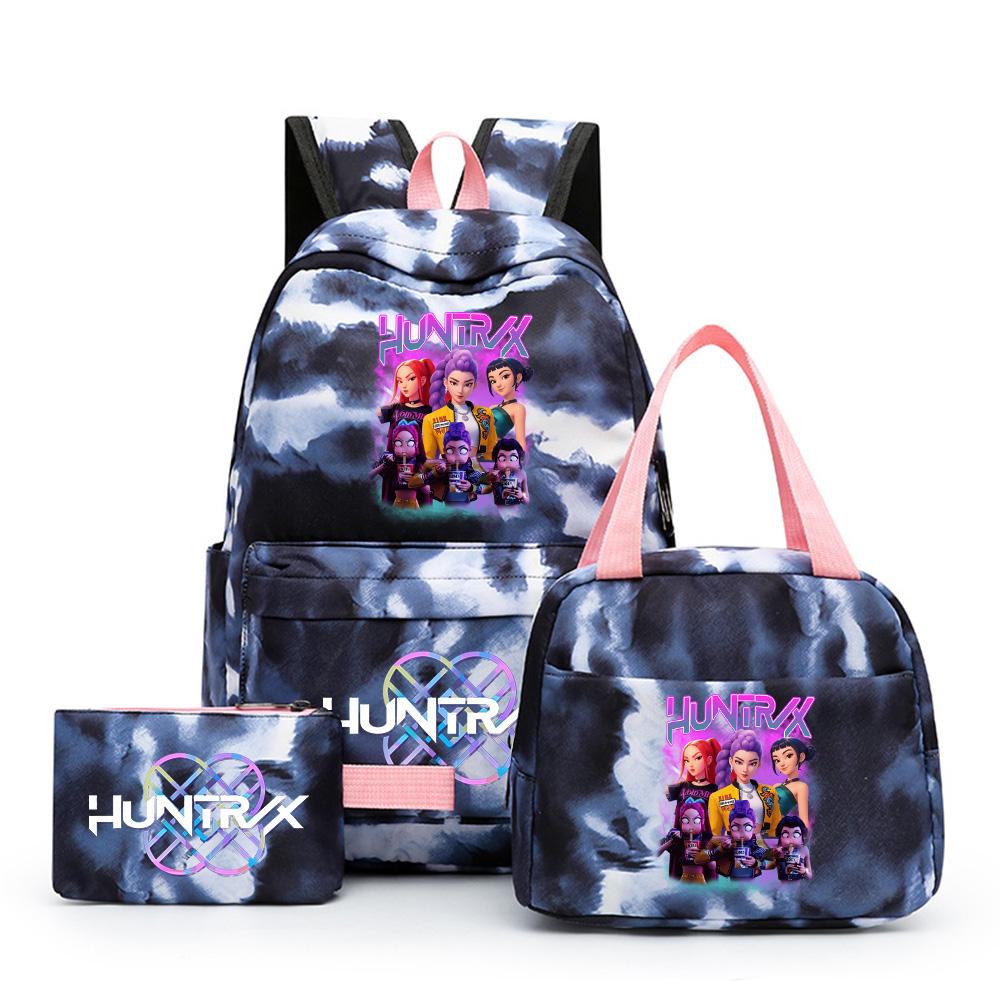 3Pcs/set Anime Printed Backpack with Shoulder Bag Pengcil Case for Teenager Large Capacity Waterproof Bookbag Back To School Gift