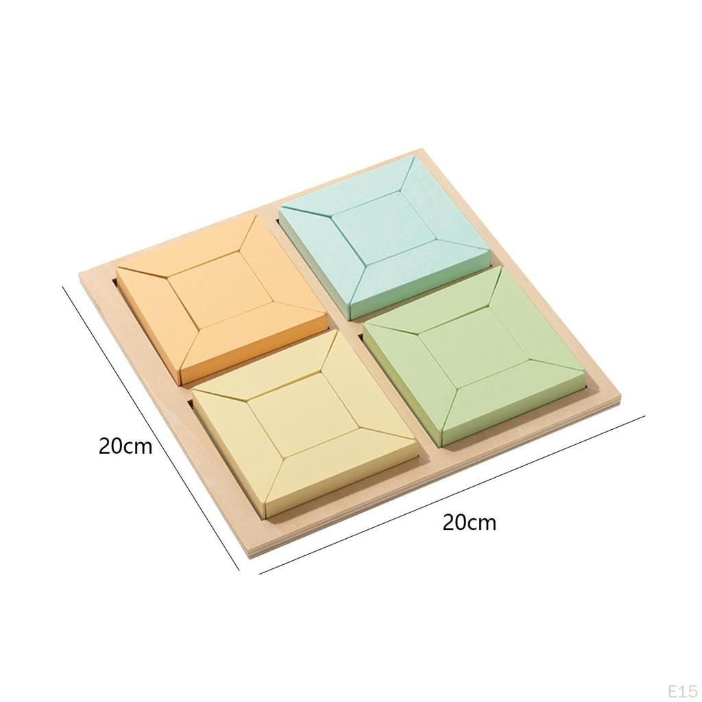 Shape Puzzle Wooden Geometric Toddler Preschool Learning Materials Toy for