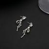 Delicate Diamond-Encrusted Long Earrings Jewelry, Light Luxury Super Shining Star Earrings 925 High-End Stud Earrings For Women