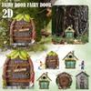 Figurines de Porte de Gnome Fée Miniature Maison d'Elfe Pour Art de Jardin Sculpture d'Arbre de Jardin Statues Décor Décor Extérieur Jardin de Fées D V5C7