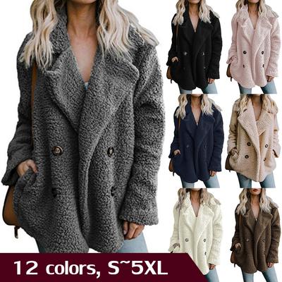 Female Warm Faux Fur Coat Women Autumn Winter Teddy Coat Casual Oversized Soft Fluffy Fleece Jackets Overcoat
