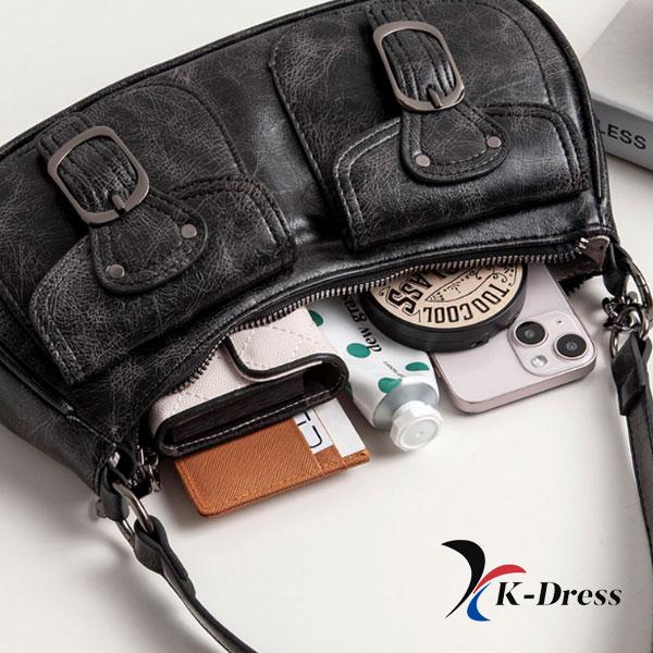 Vintage kožená kapesní crossbody taška přes rameno (3 barvy)